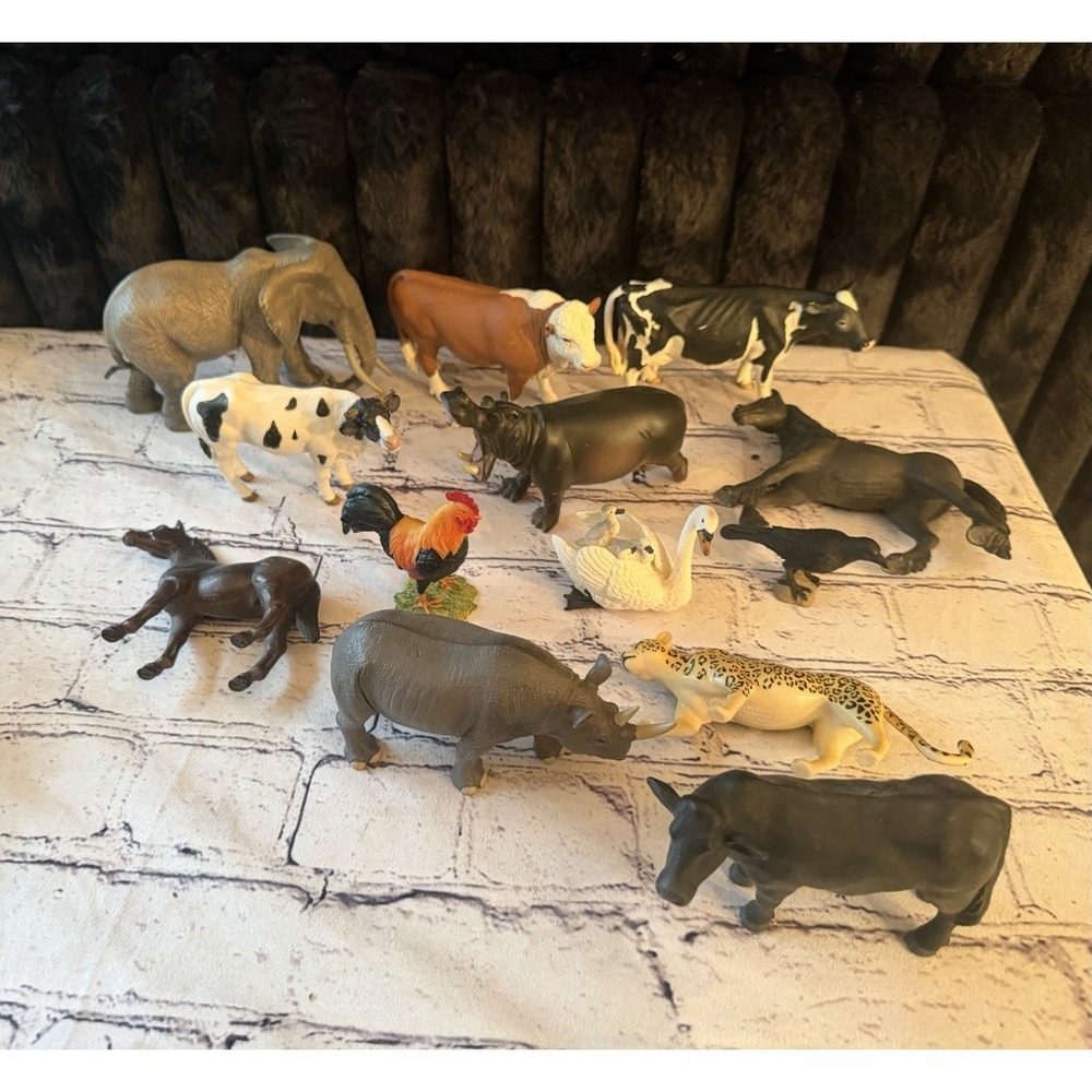 Lot of 13 Mixed Realistic Animal Figure Toys - Schleich, Terra by Battat